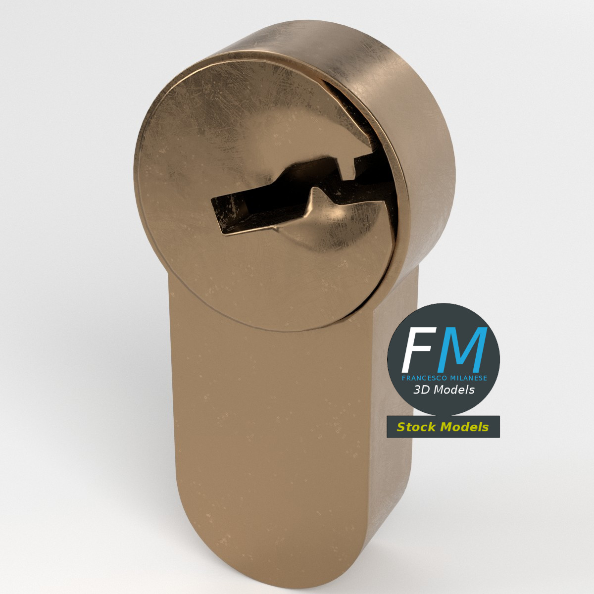 3D-Modell - Schließzylinder mit Schlüsselloch - 02