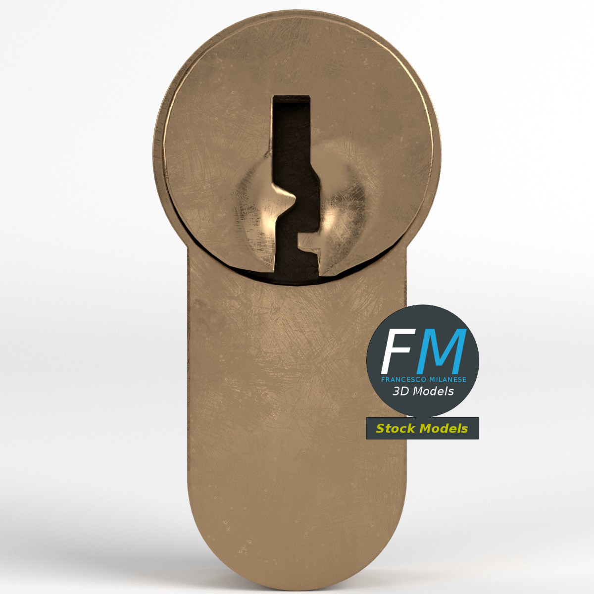 3D-Modell - Schließzylinder mit Schlüsselloch - 03