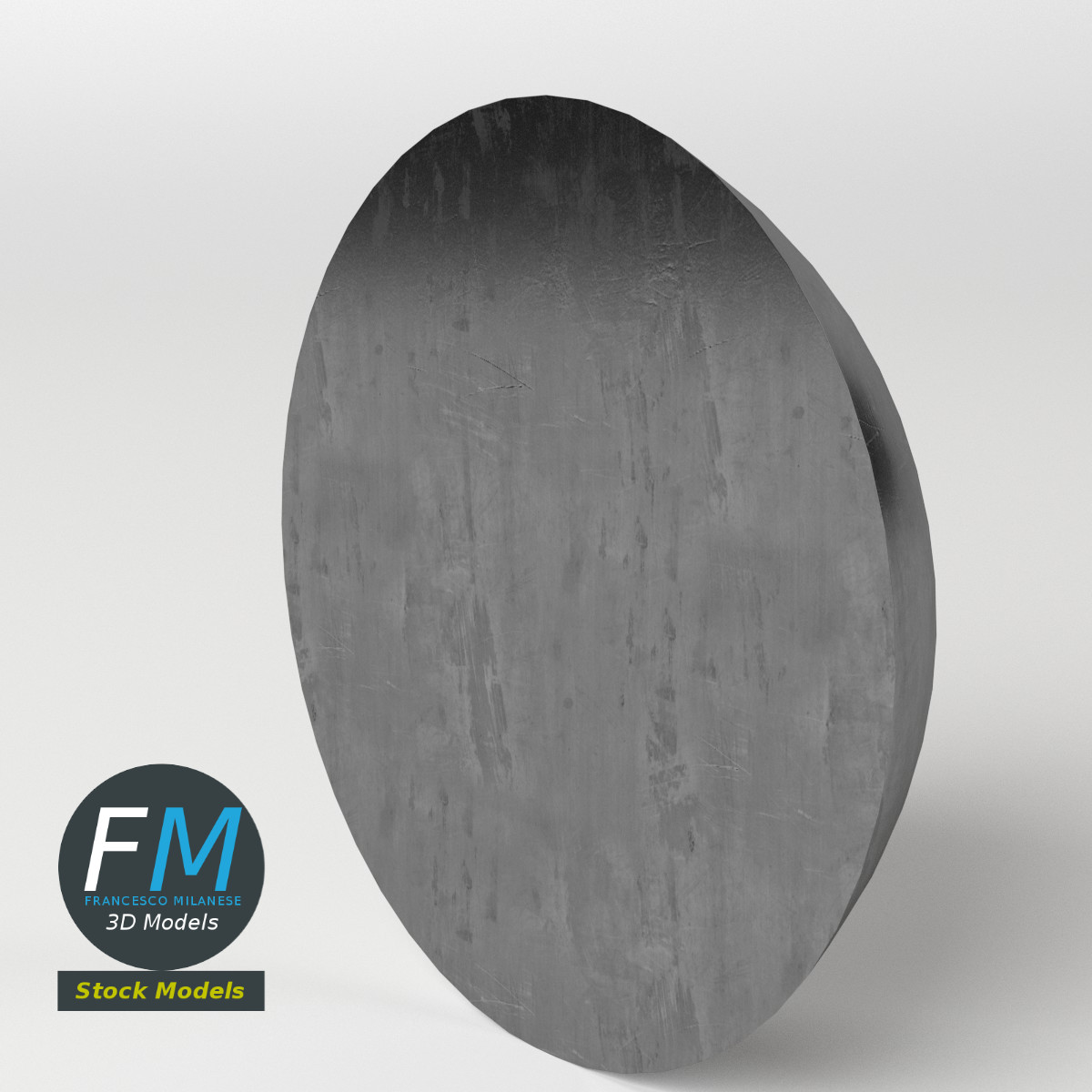 3D-Modell - Runde Schlossplatte mit Schlüsselloch - 05