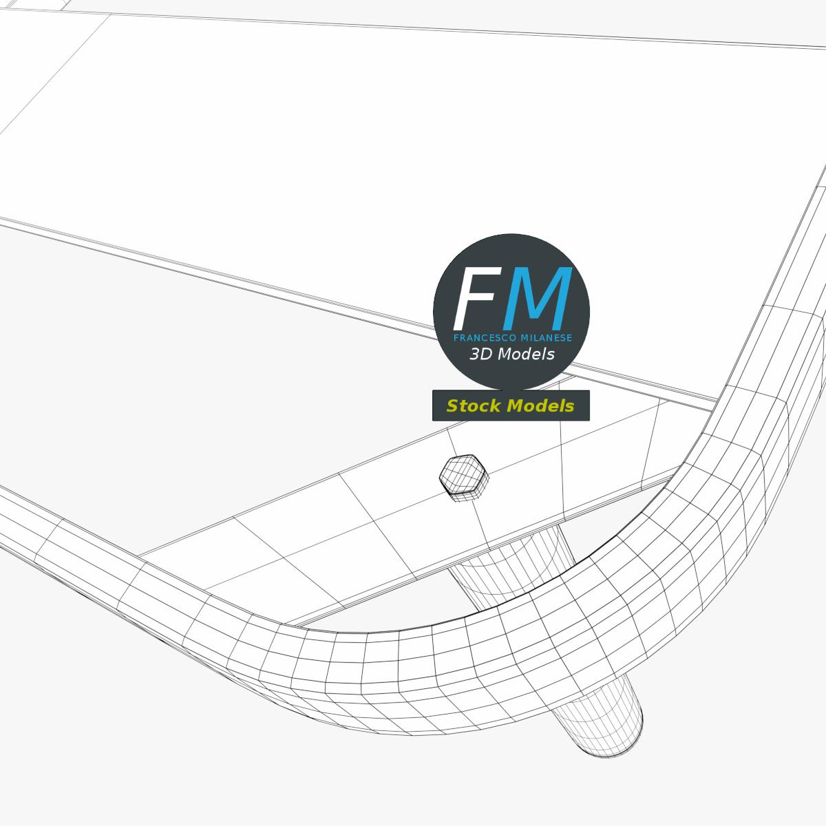 3D-Modell - King-Size-Bettrahmen mit Breiten Latten - 08