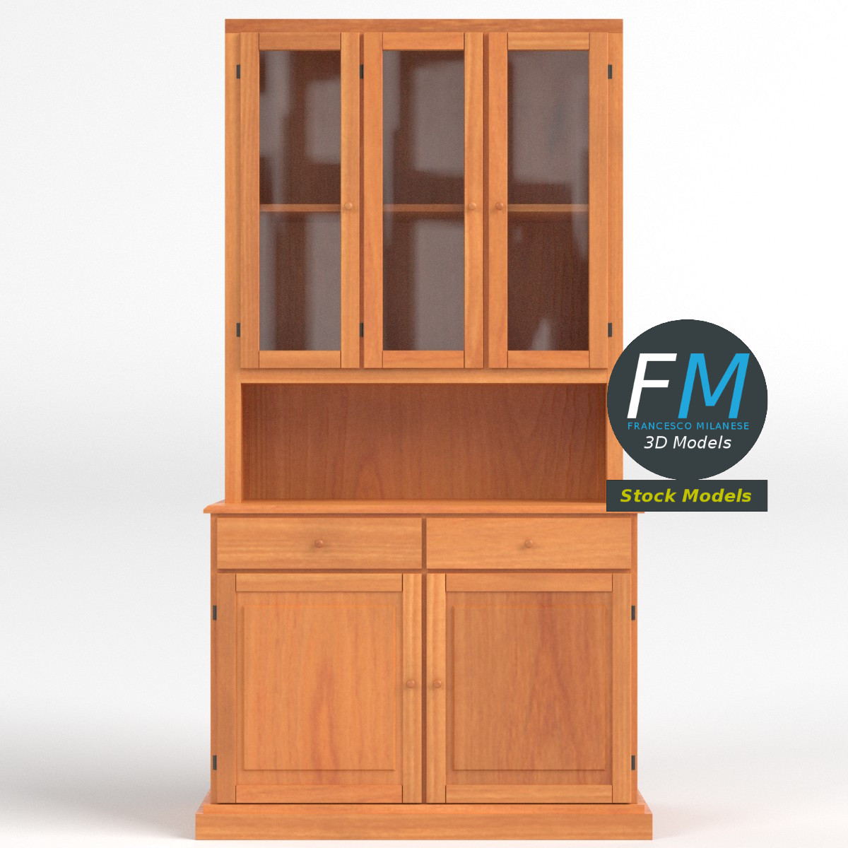 3D-Modell - Küchenschrank aus Holz - 03