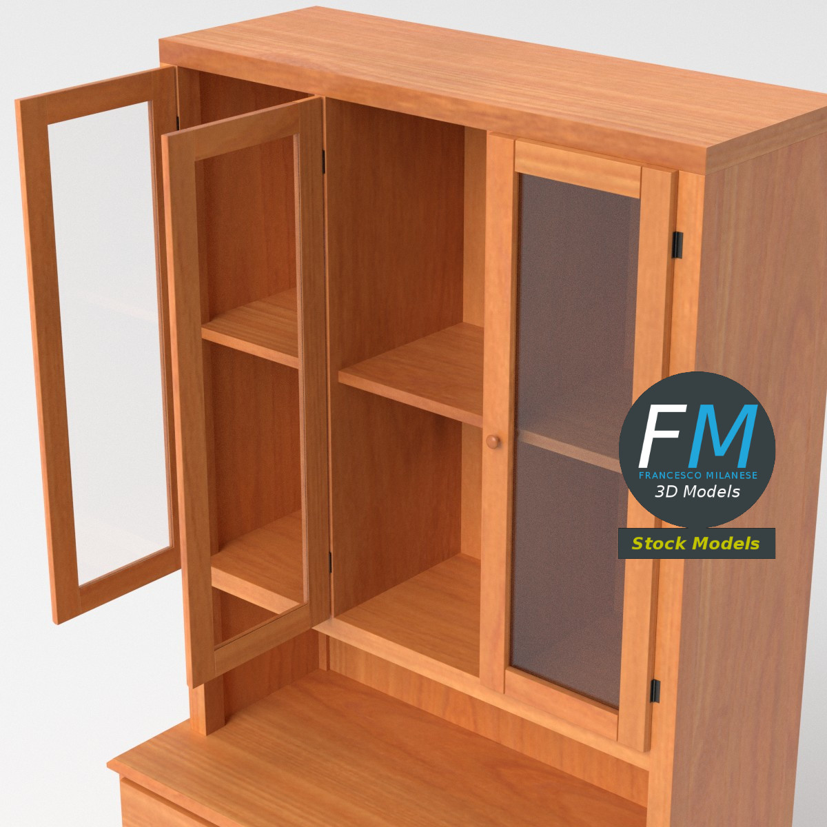 3D-Modell - Küchenschrank aus Holz - 05