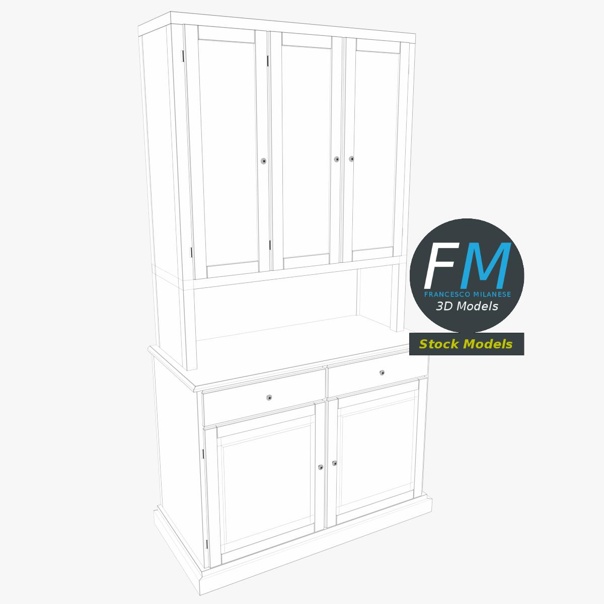 3D-Modell - Küchenschrank aus Holz - 07
