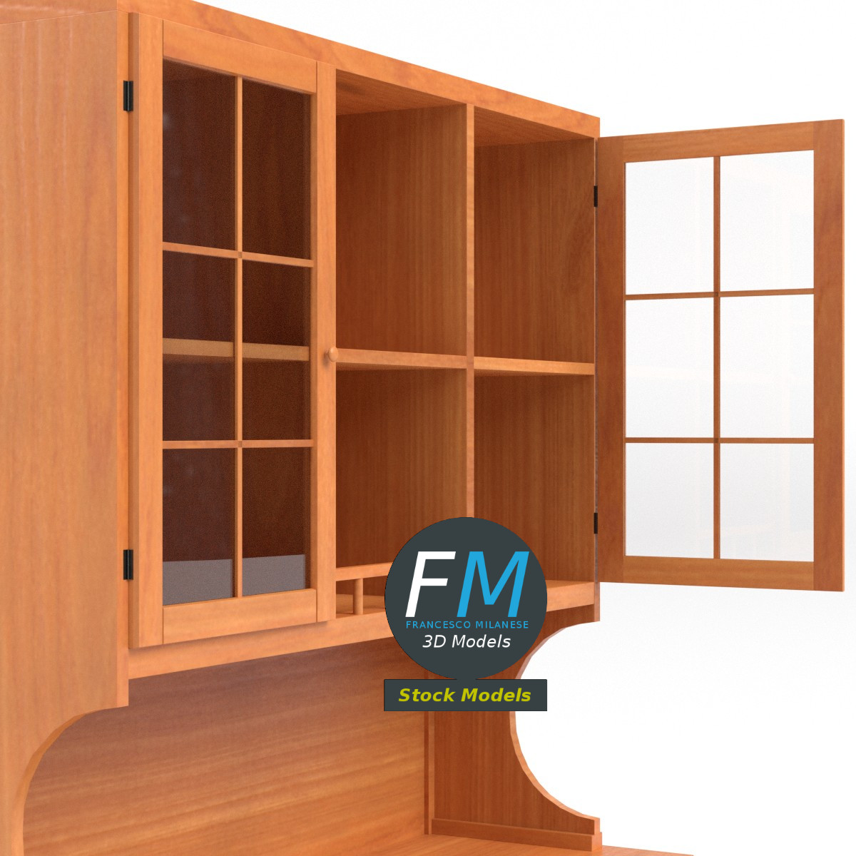 3D-Modell - Küchenschrank aus Holz - 04