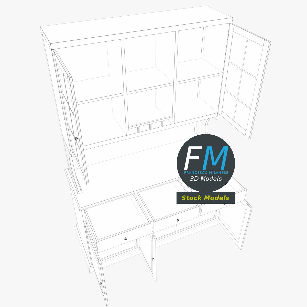 3D-Modell - Küchenschrank aus Holz - 08