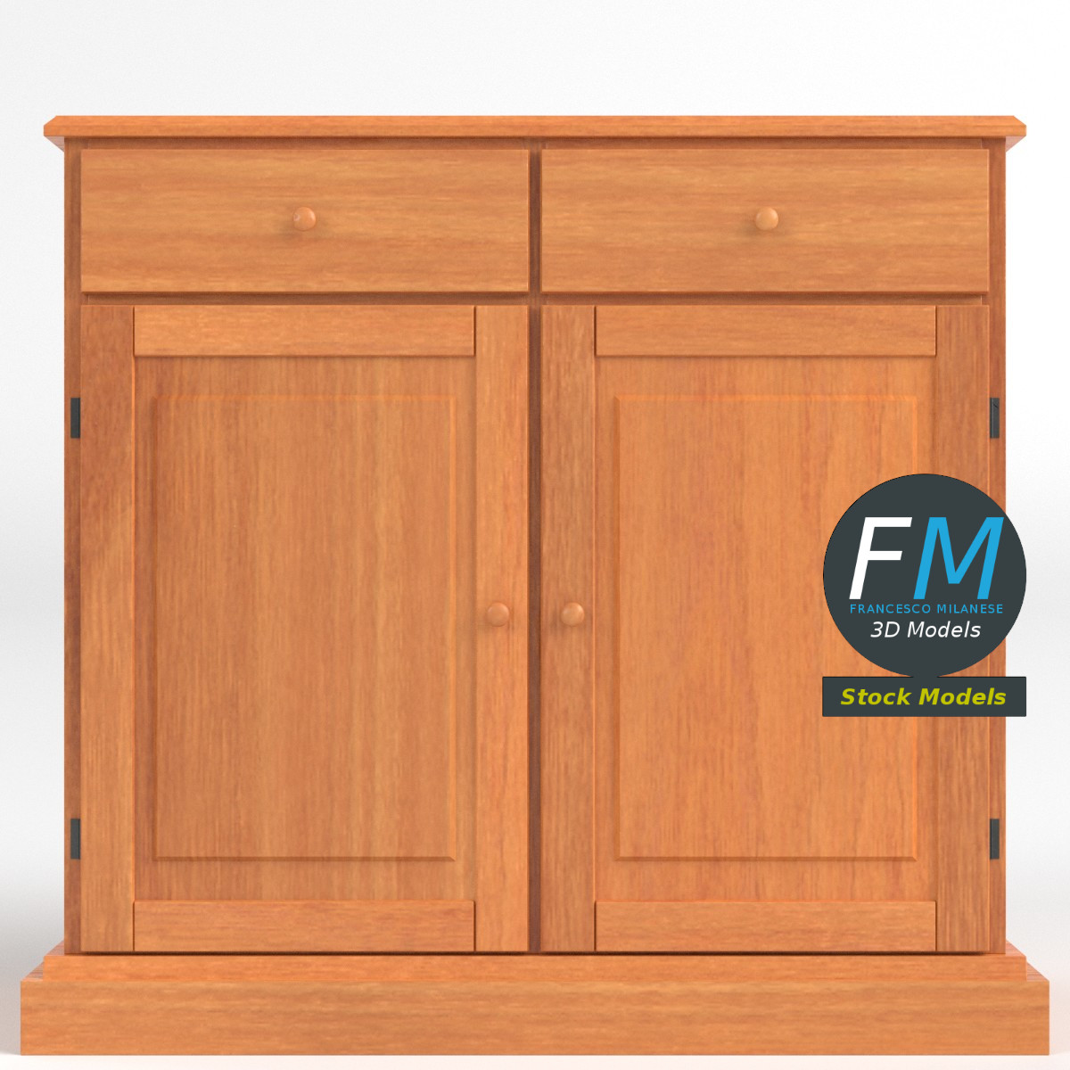 3D-Modell - Küchen-Sideboard aus Holz - 03