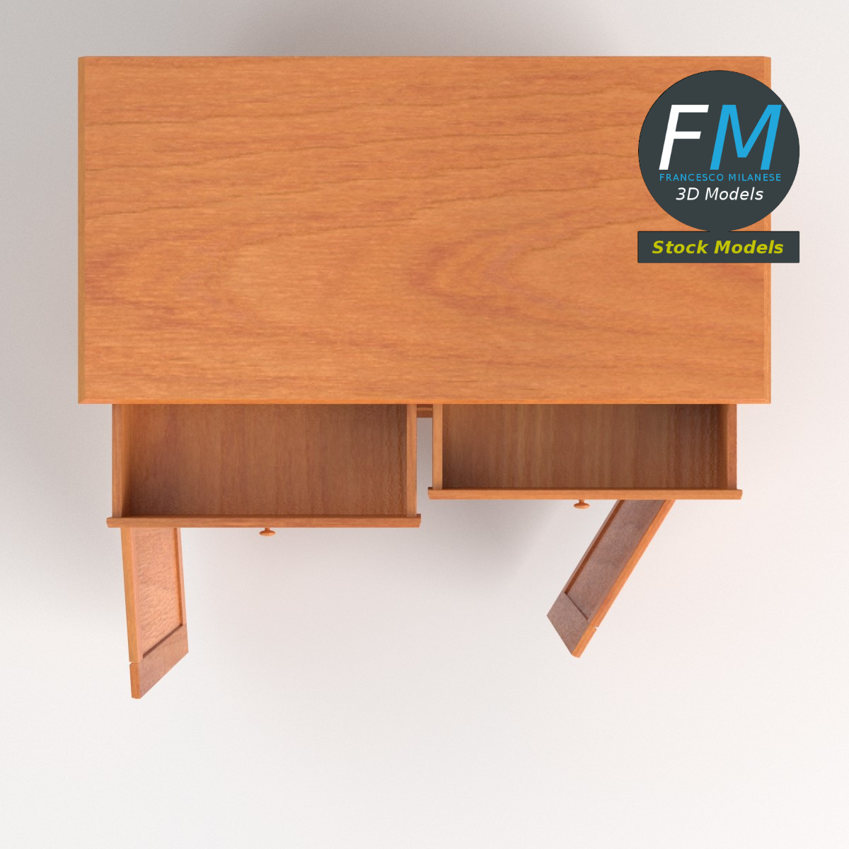 3D-Modell - Küchen-Sideboard aus Holz - 06