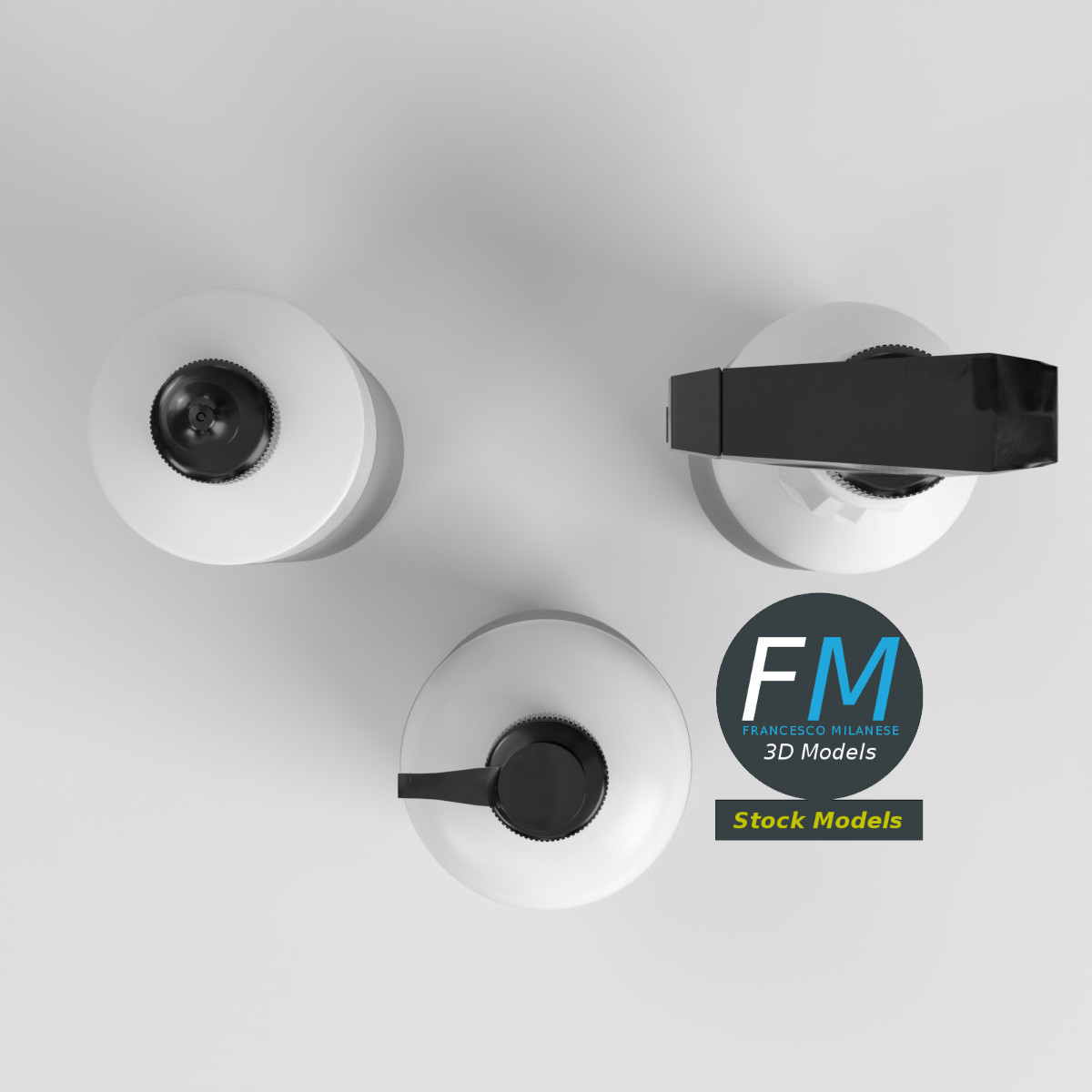 3D-Modell - Set von Küchen-Mehrzweckflaschen - 06