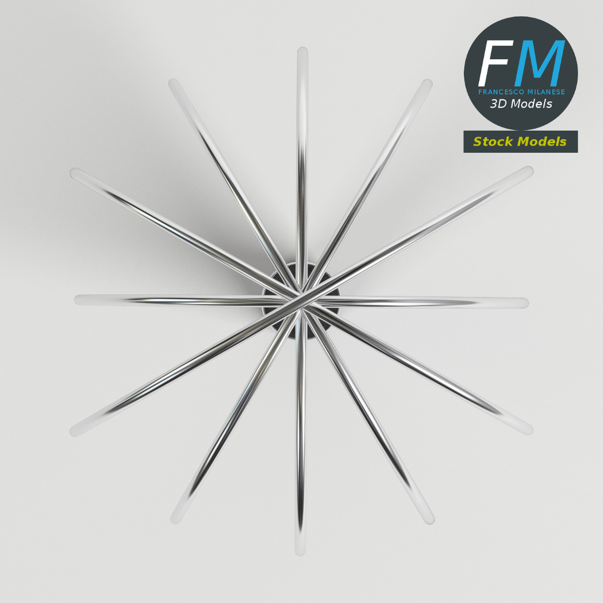 3D-Modell - Küchenschneebesen mit Schwarzem Griff - 06