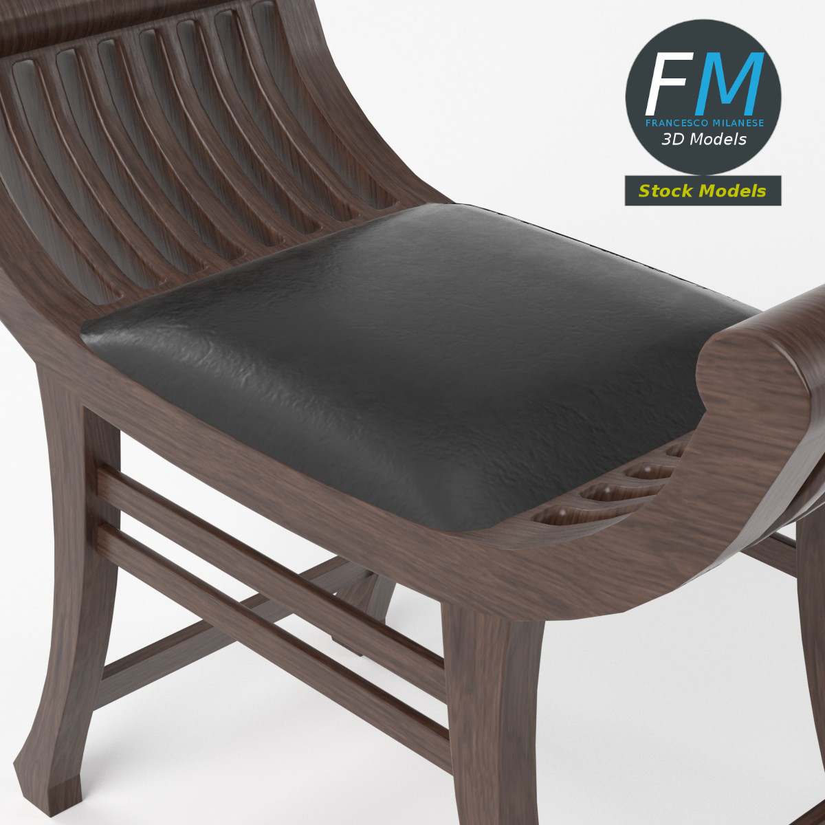 3D-Modell - Klismos-Hocker - 05
