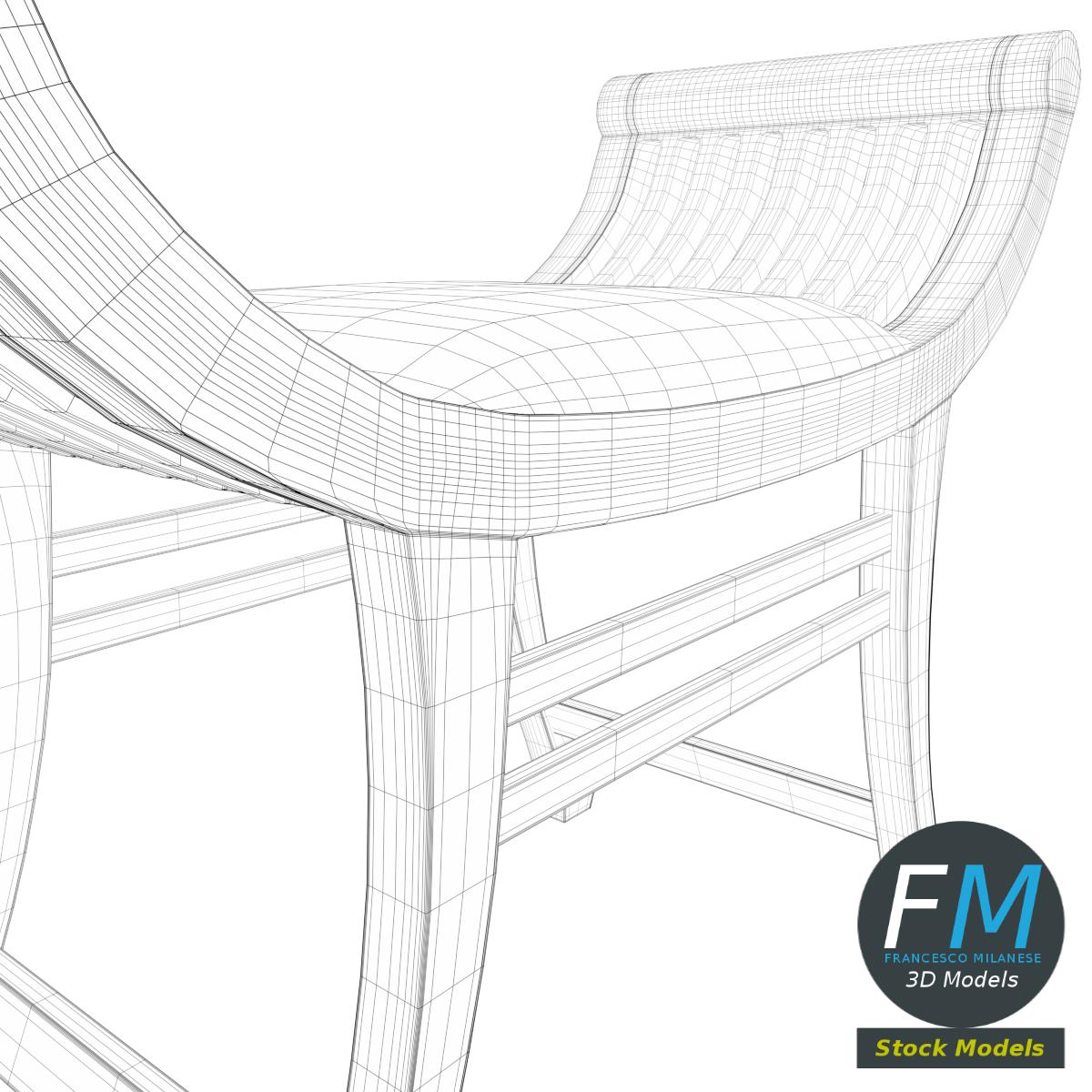 3D-Modell - Klismos-Hocker - 08