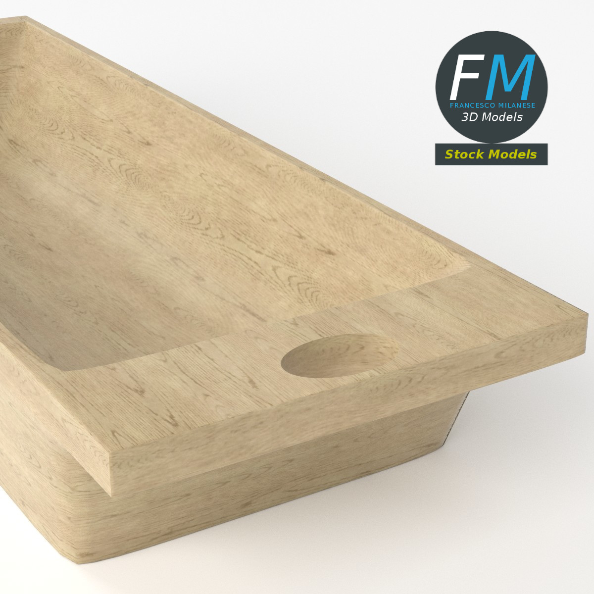 3D-Modell - Hölzerner Backtrog - 05