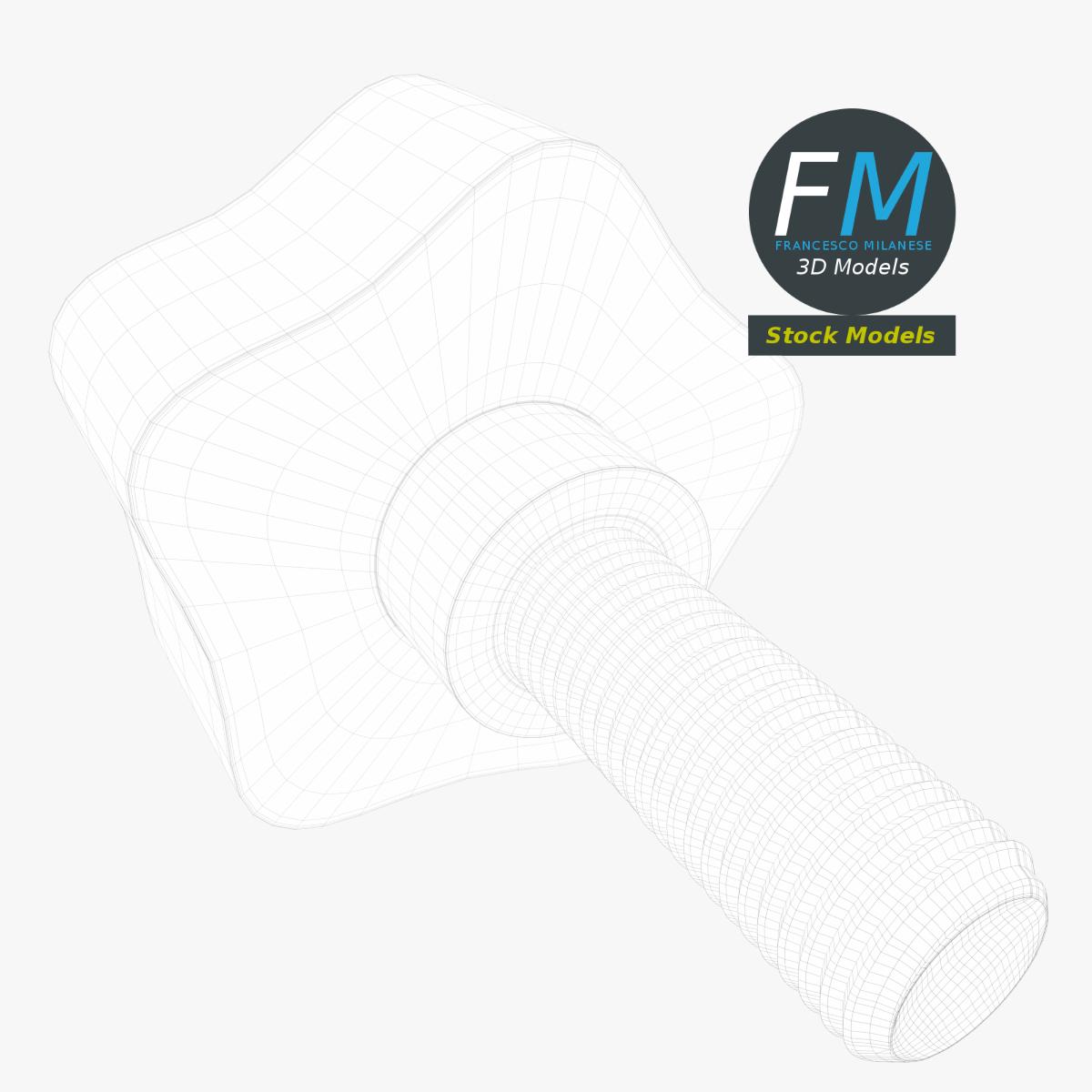 3D-Modell - Gewinde-Bedienknopf - 08