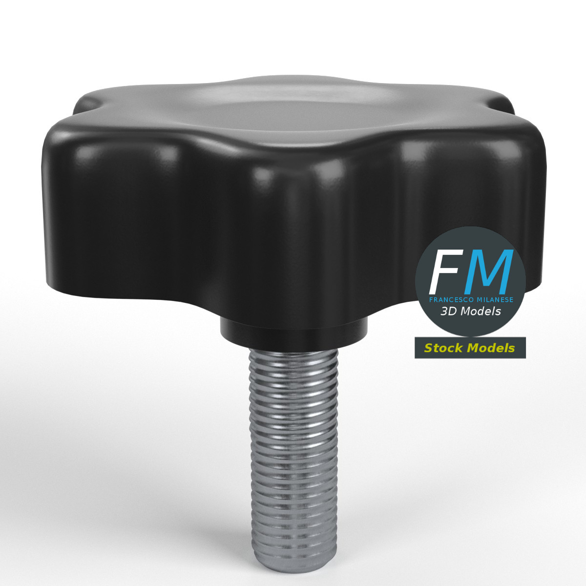 3D-Modell - Sterngriff mit Gewindebolzen - 01