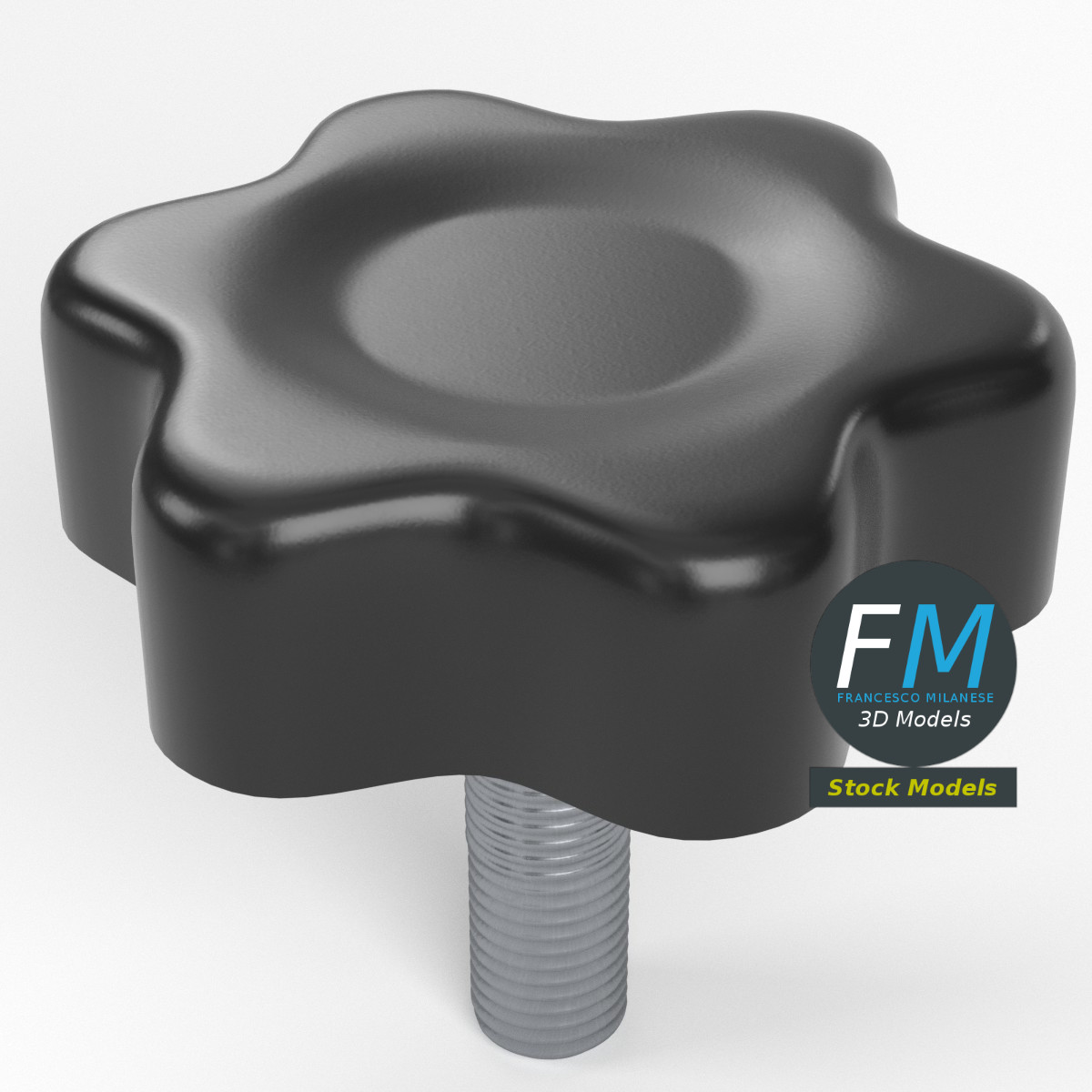 3D-Modell - Sterngriff mit Gewindebolzen - 02