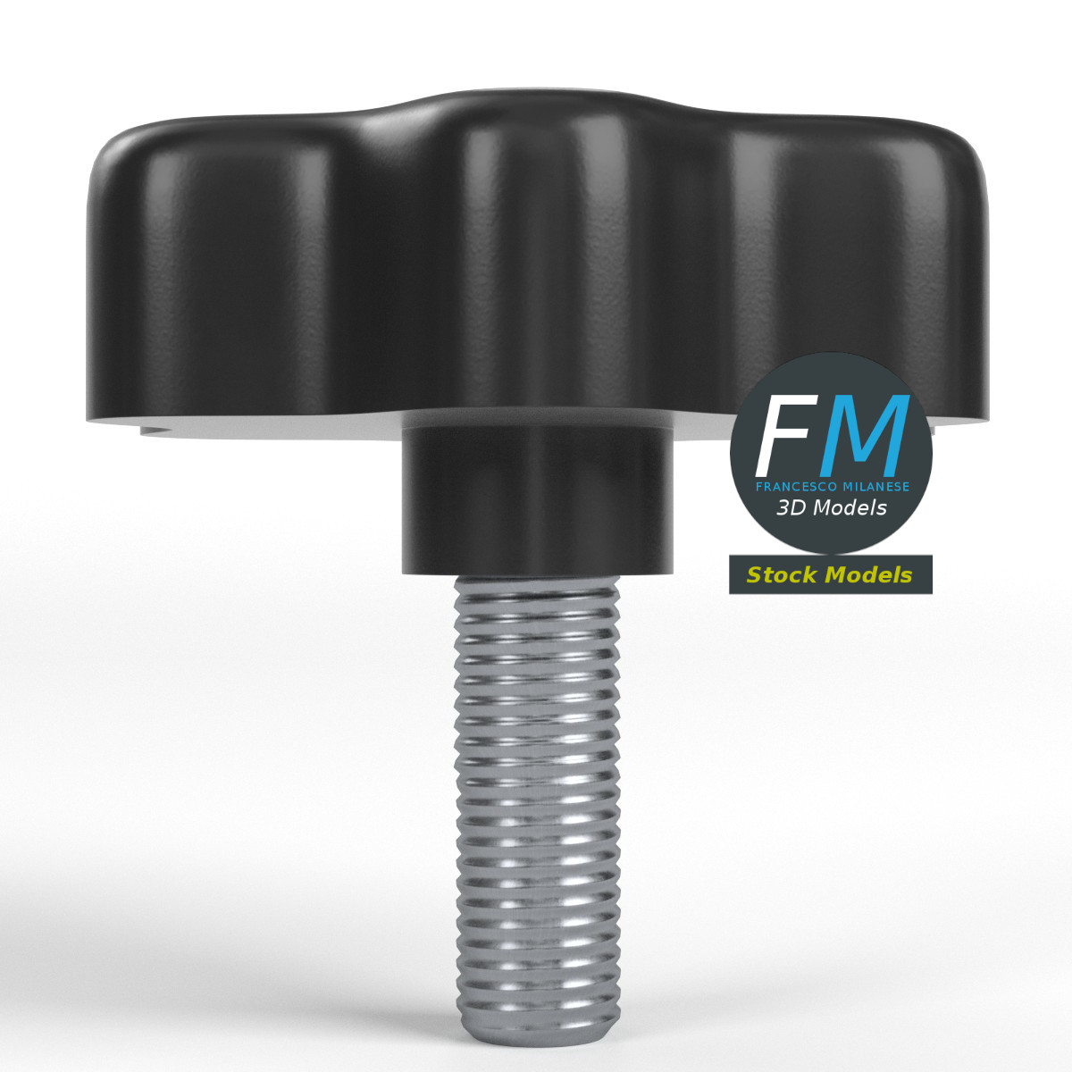 3D-Modell - Sterngriff mit Gewindebolzen - 03