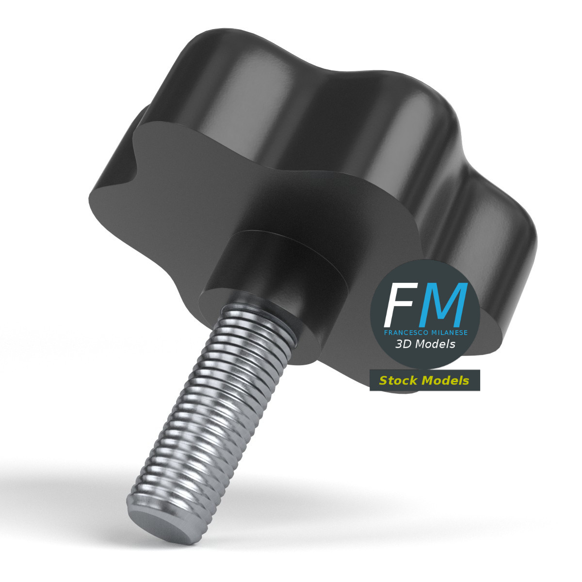 3D-Modell - Sterngriff mit Gewindebolzen - 04