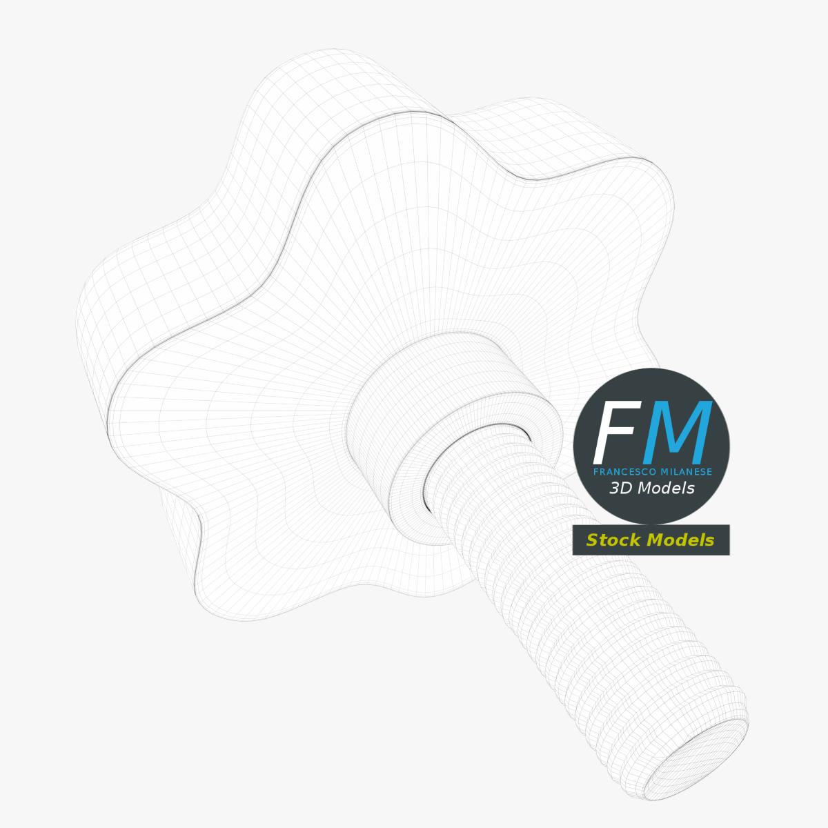 3D-Modell - Sterngriff mit Gewindebolzen - 07