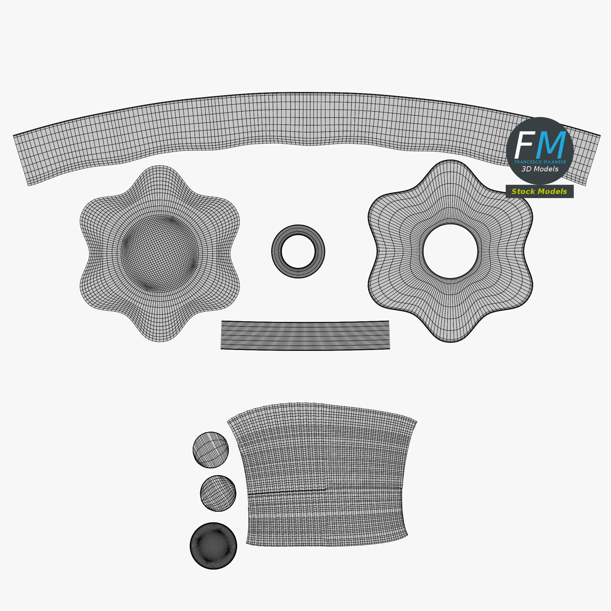 3D-Modell - Sterngriff mit Gewindebolzen - 11 3D-Modell - Sterngriff mit Gewindebolzen - 11