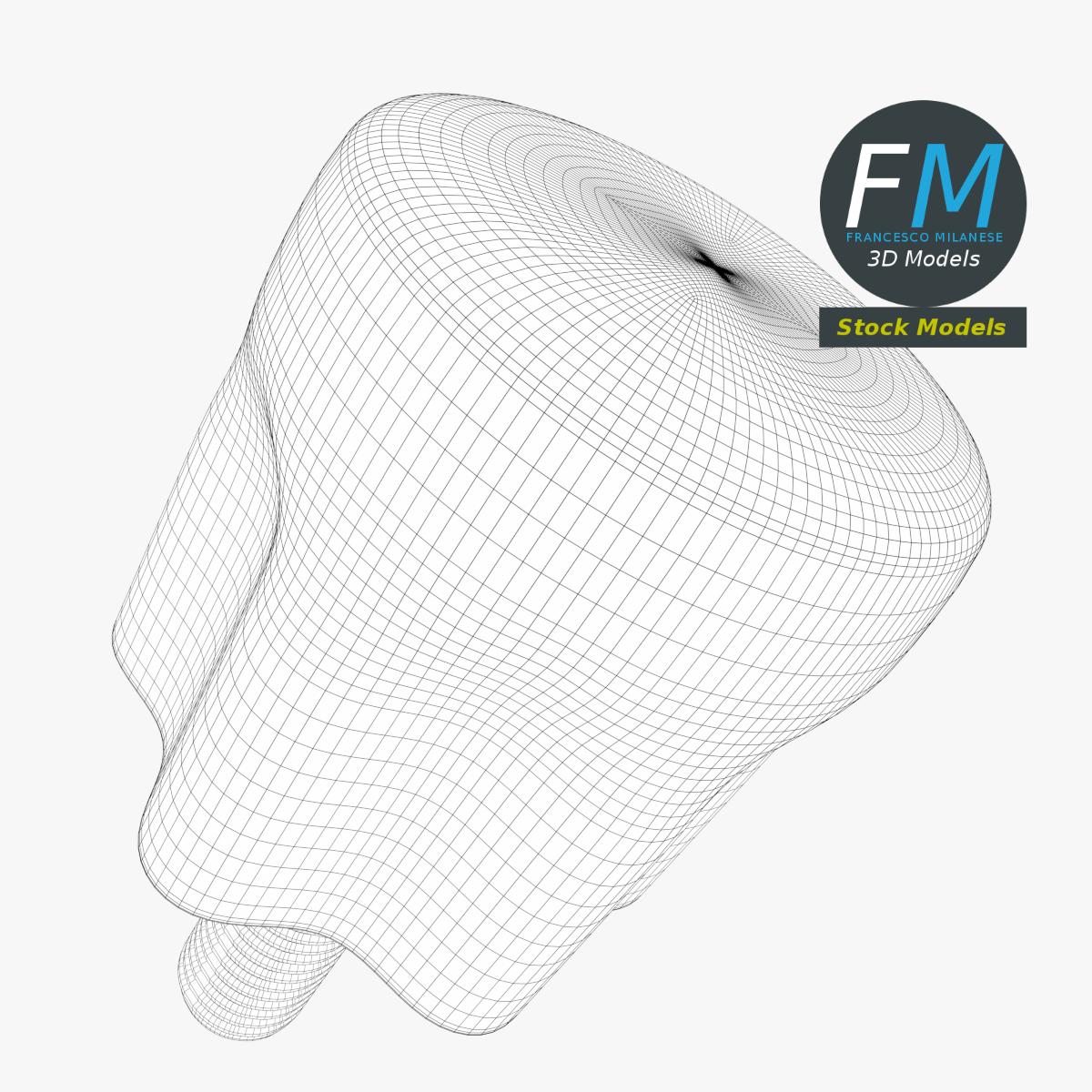 3D-Modell - Geriffelter Drehknopf mit Gewindebolzen - 08