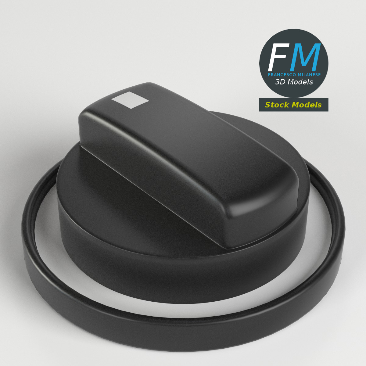 3D-Modell - Drehknopf mit Halterung - 01