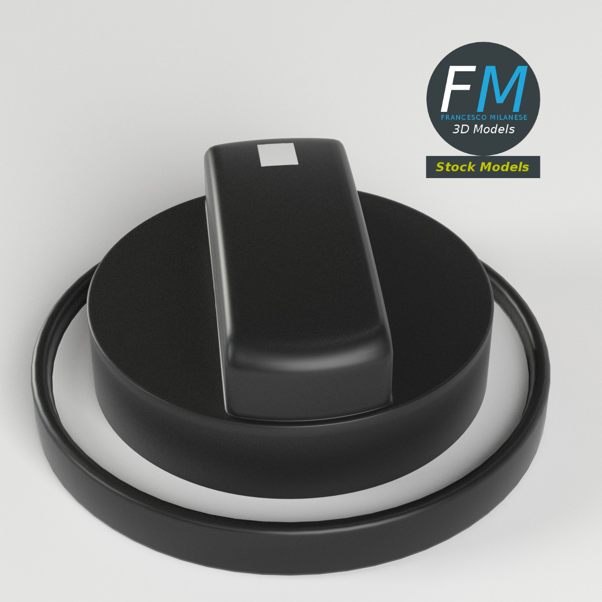 3D-Modell - Drehknopf mit Halterung - 02