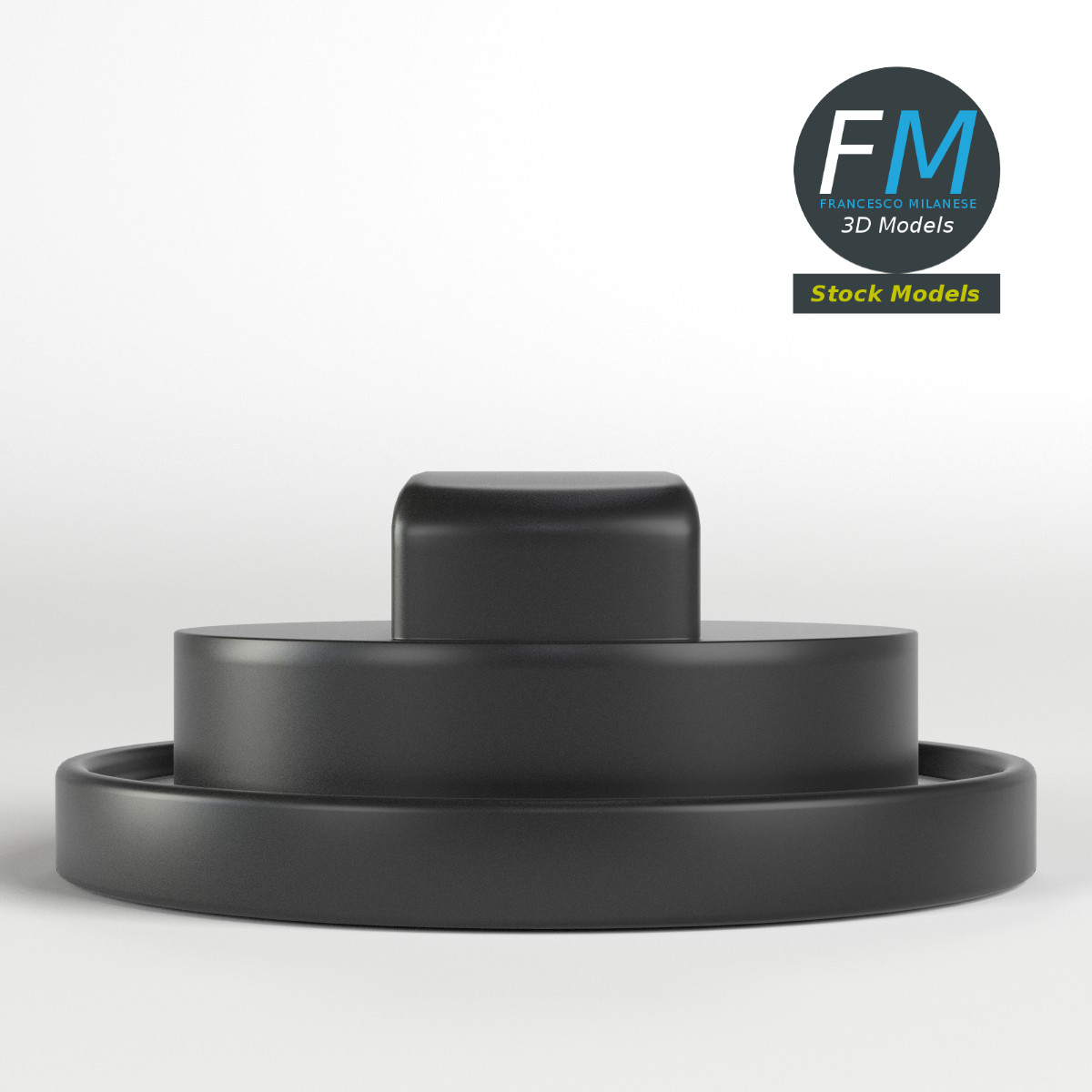3D-Modell - Drehknopf mit Halterung - 03