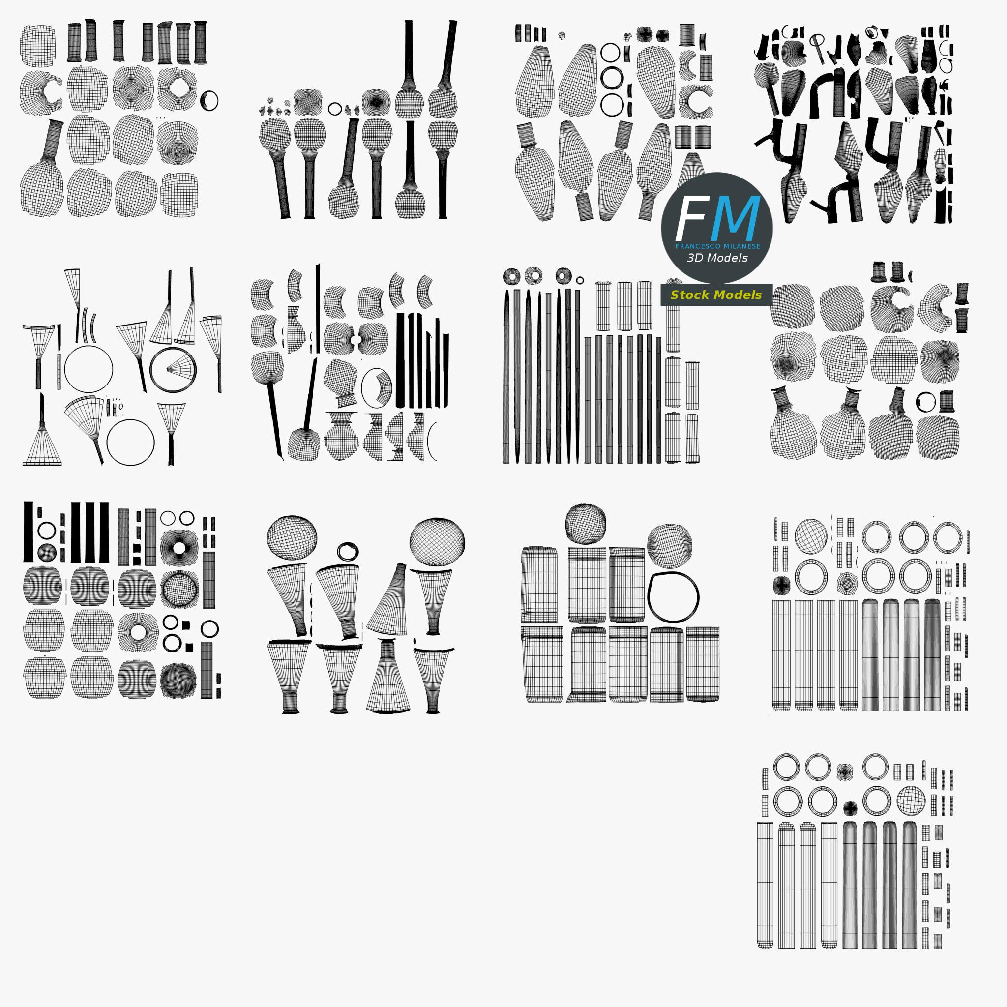 3D-Modell - Labor-Glasgeräte-Set - 11