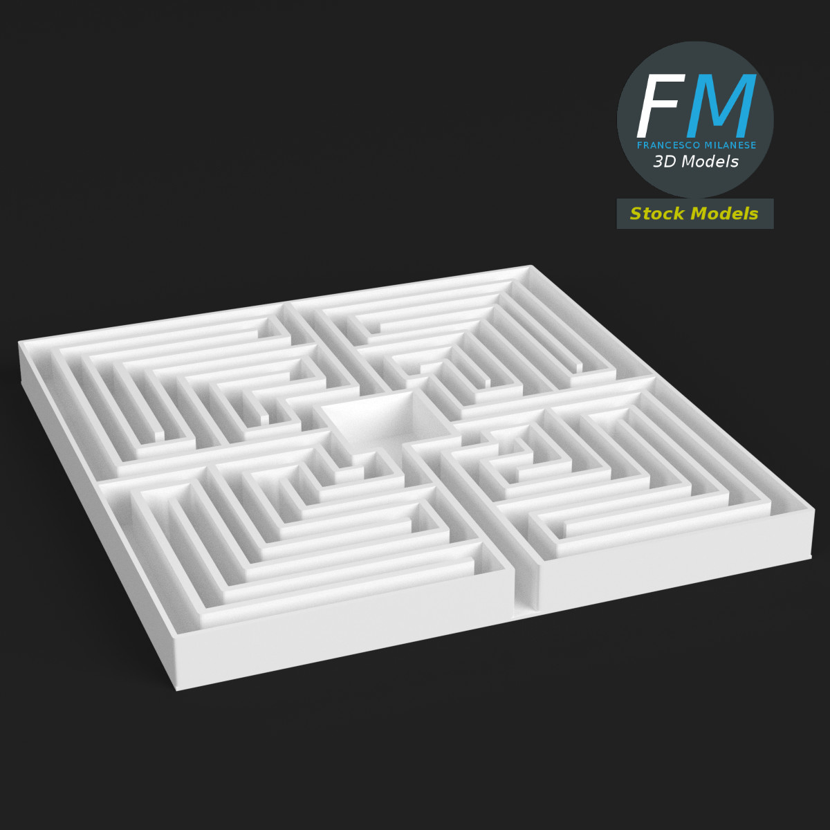 3D-Modell - Quadratisches Labyrinth - 01