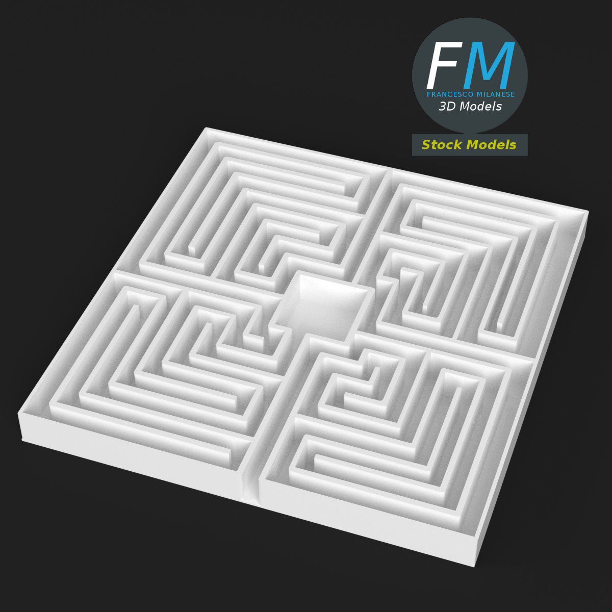 3D-Modell - Quadratisches Labyrinth - 02