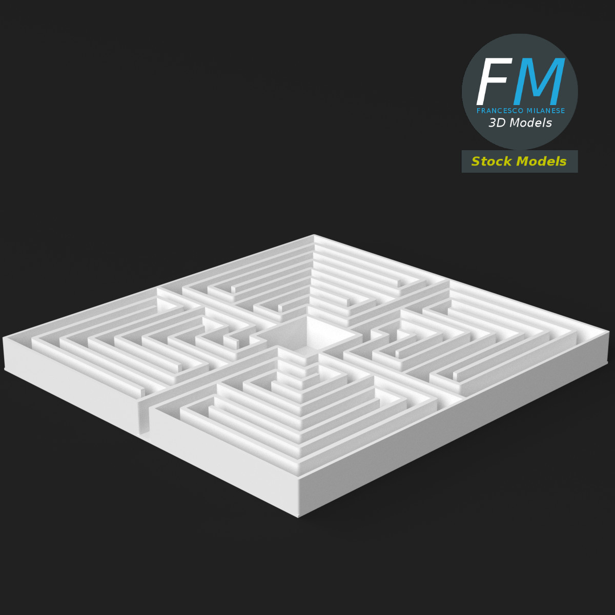 3D-Modell - Quadratisches Labyrinth - 05