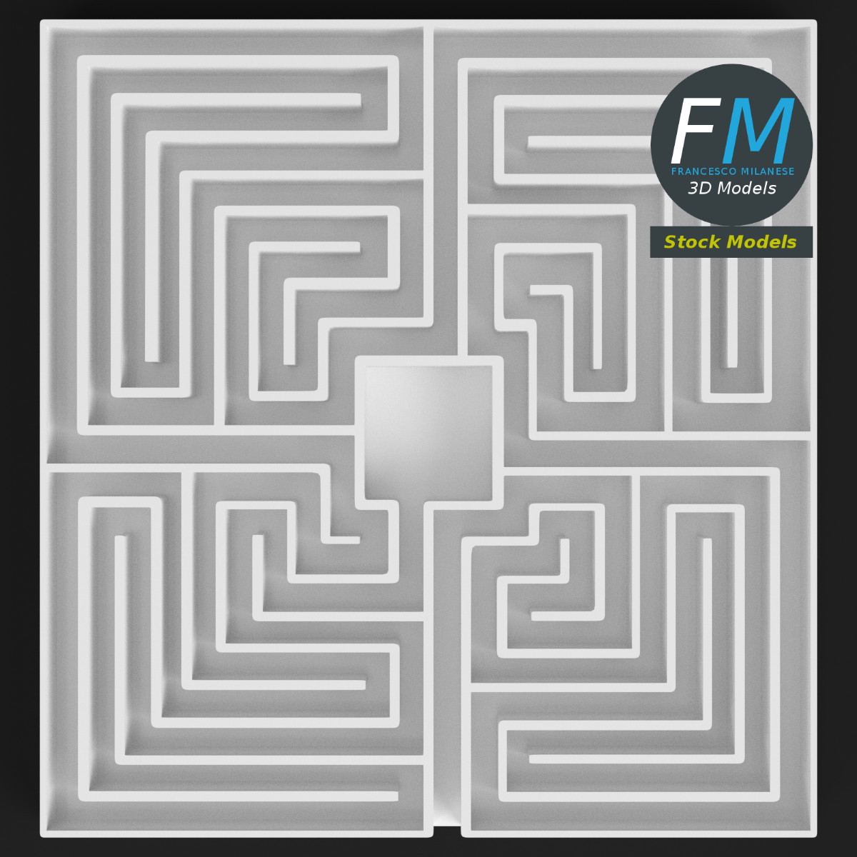 3D-Modell - Quadratisches Labyrinth - 06