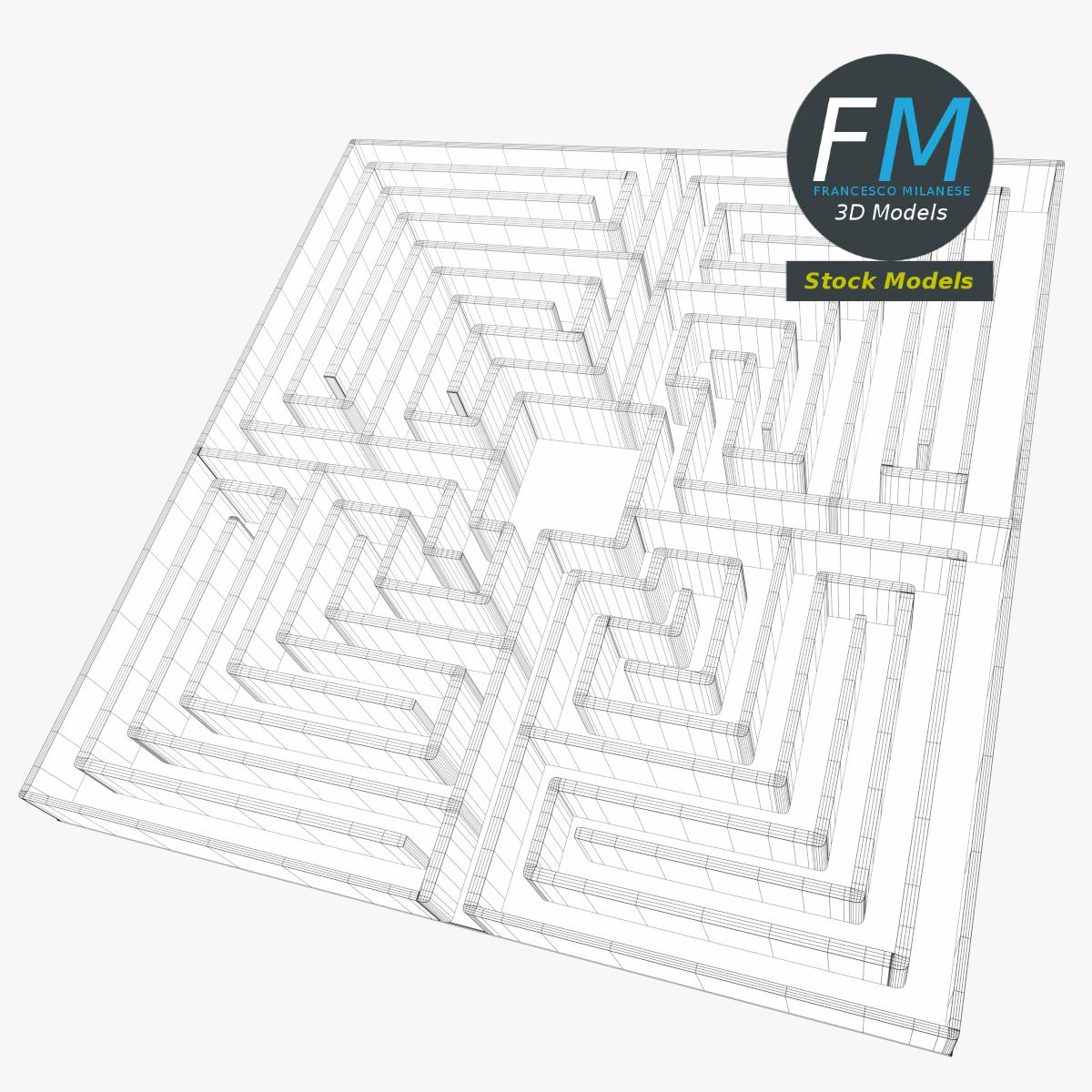 3D-Modell - Quadratisches Labyrinth - 07