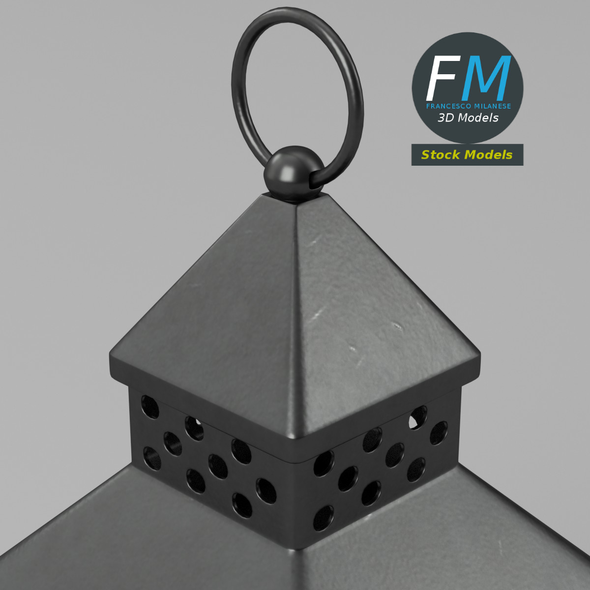 3D-Modell - Laterne mit Kerze - 05