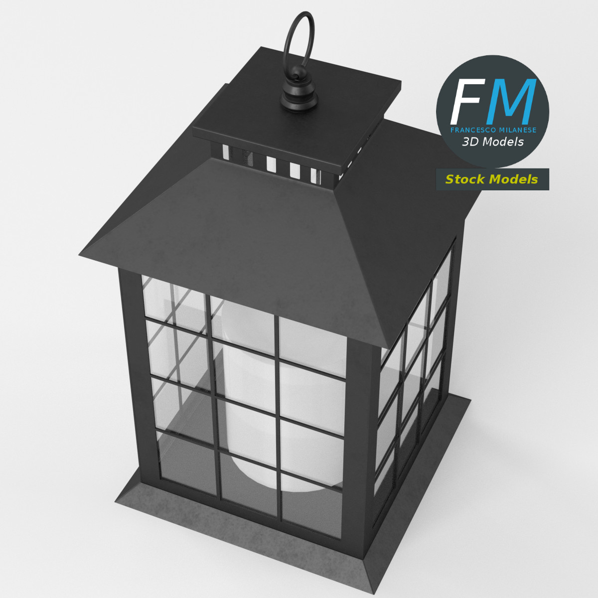 3D-Modell - Laterne mit Kerze - 05