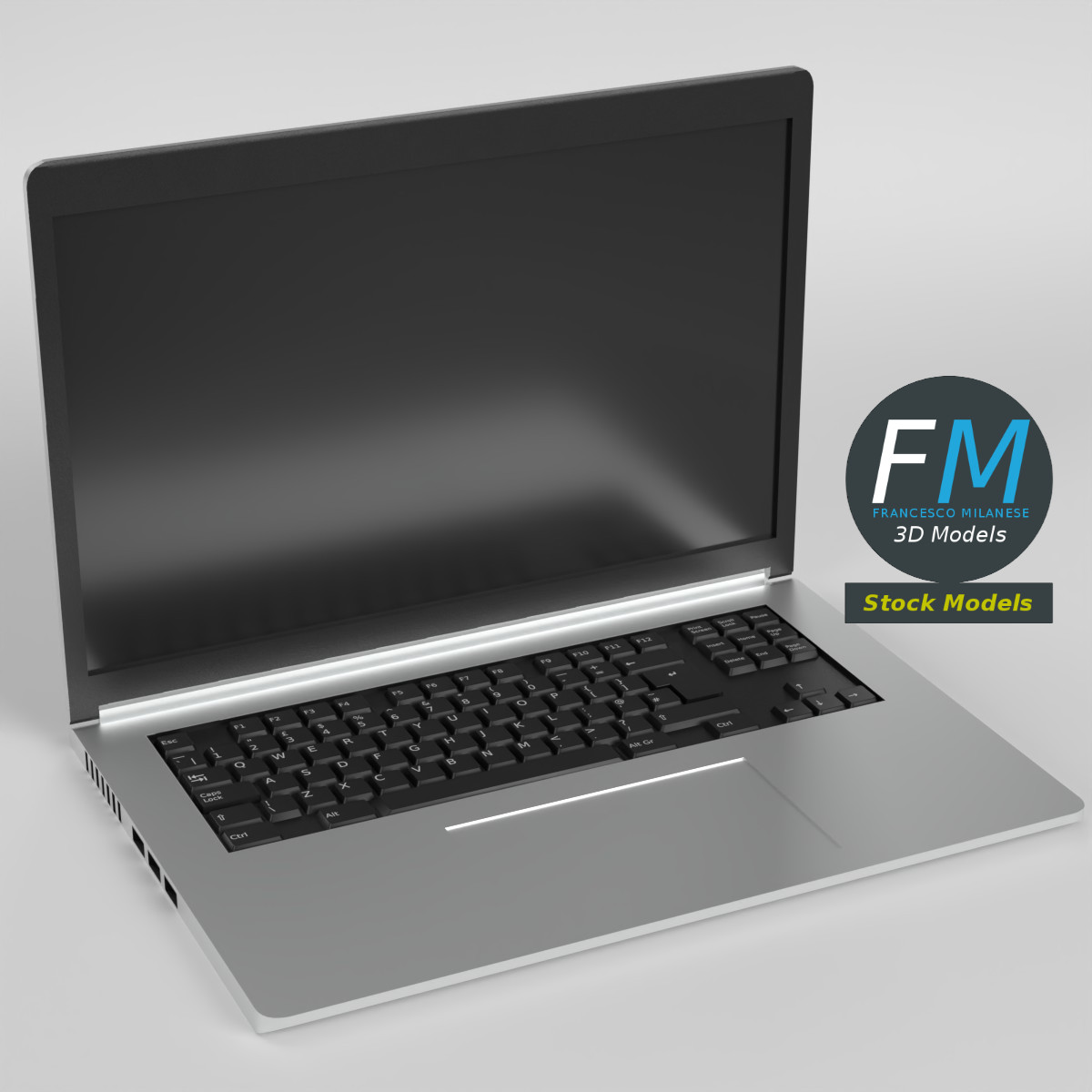 3D-Modell - Schlanker Laptop - 01