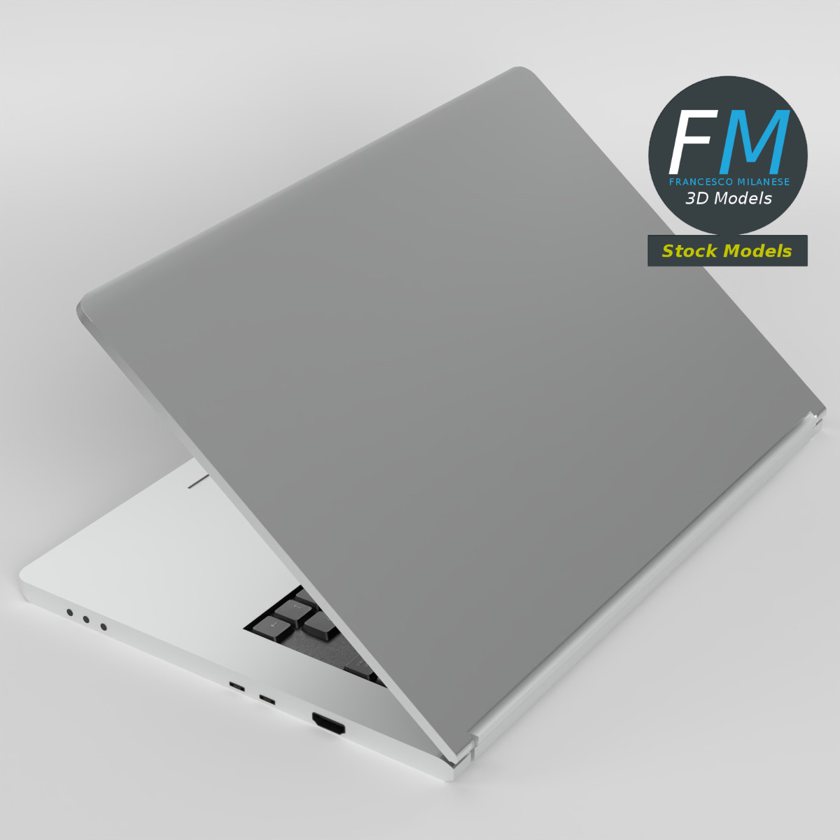 3D-Modell - Schlanker Laptop - 02