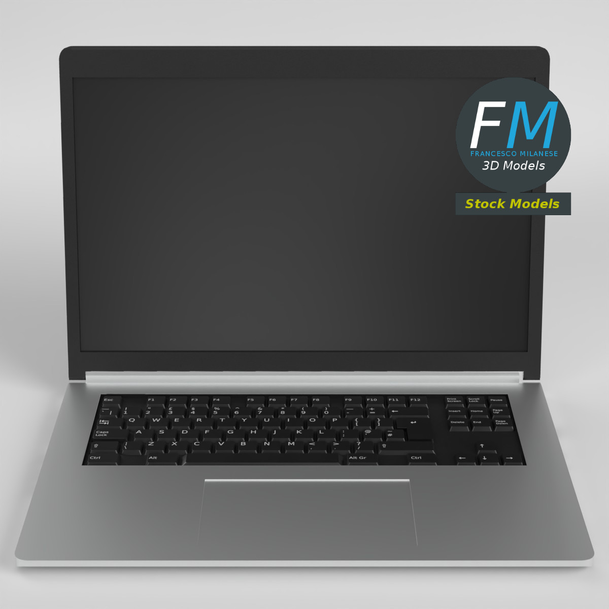 3D-Modell - Schlanker Laptop - 03