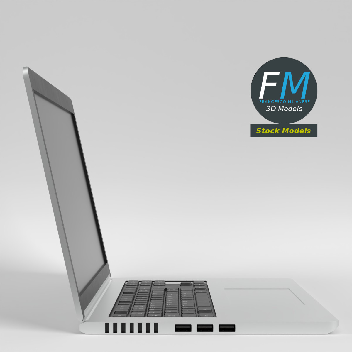 3D-Modell - Schlanker Laptop - 04