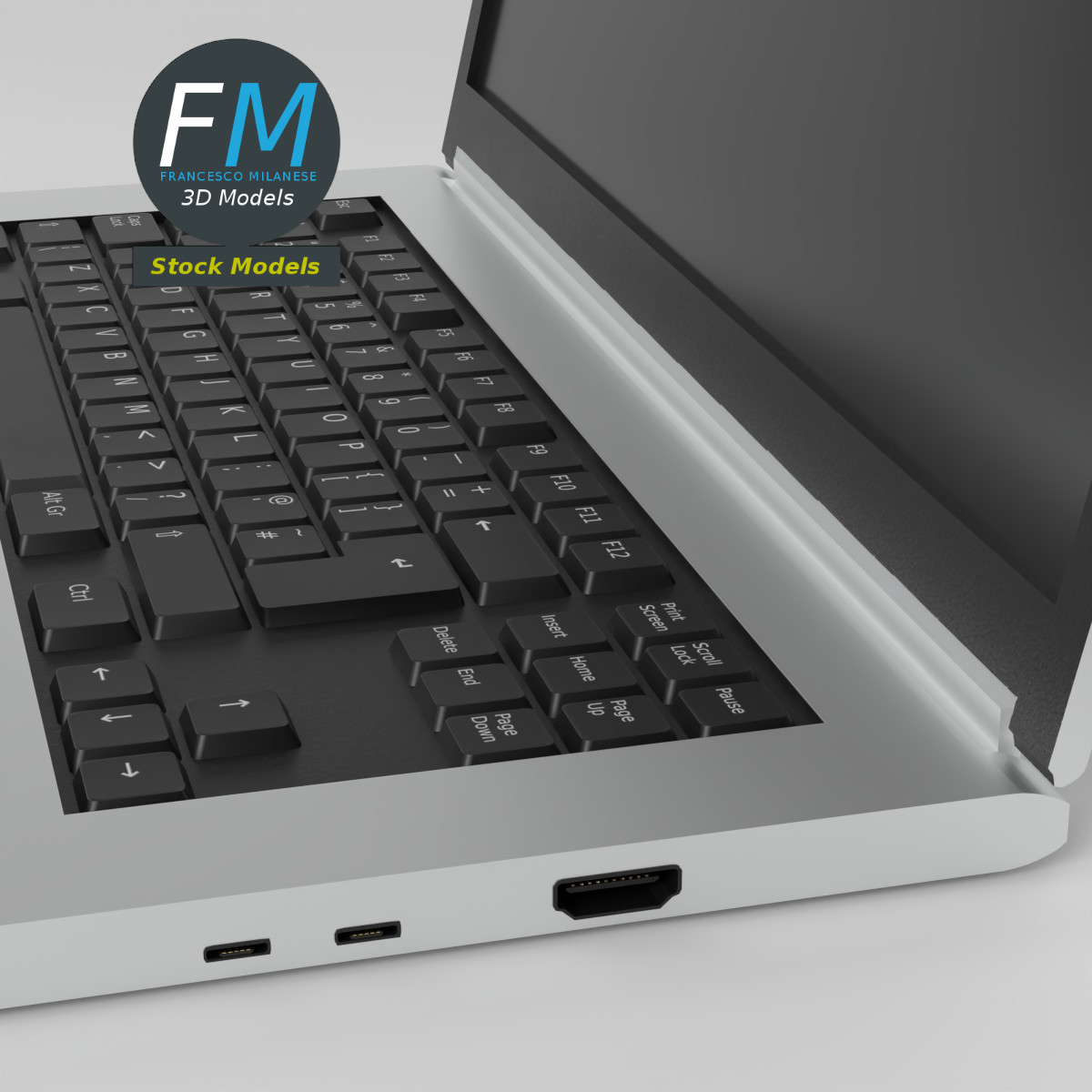 3D-Modell - Schlanker Laptop - 05