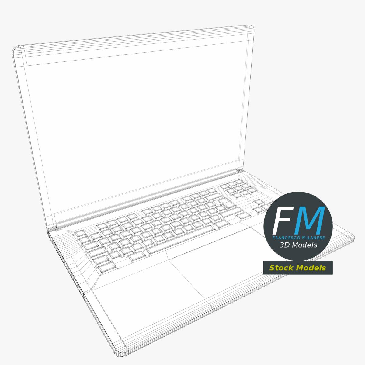 3D-Modell - Schlanker Laptop - 07