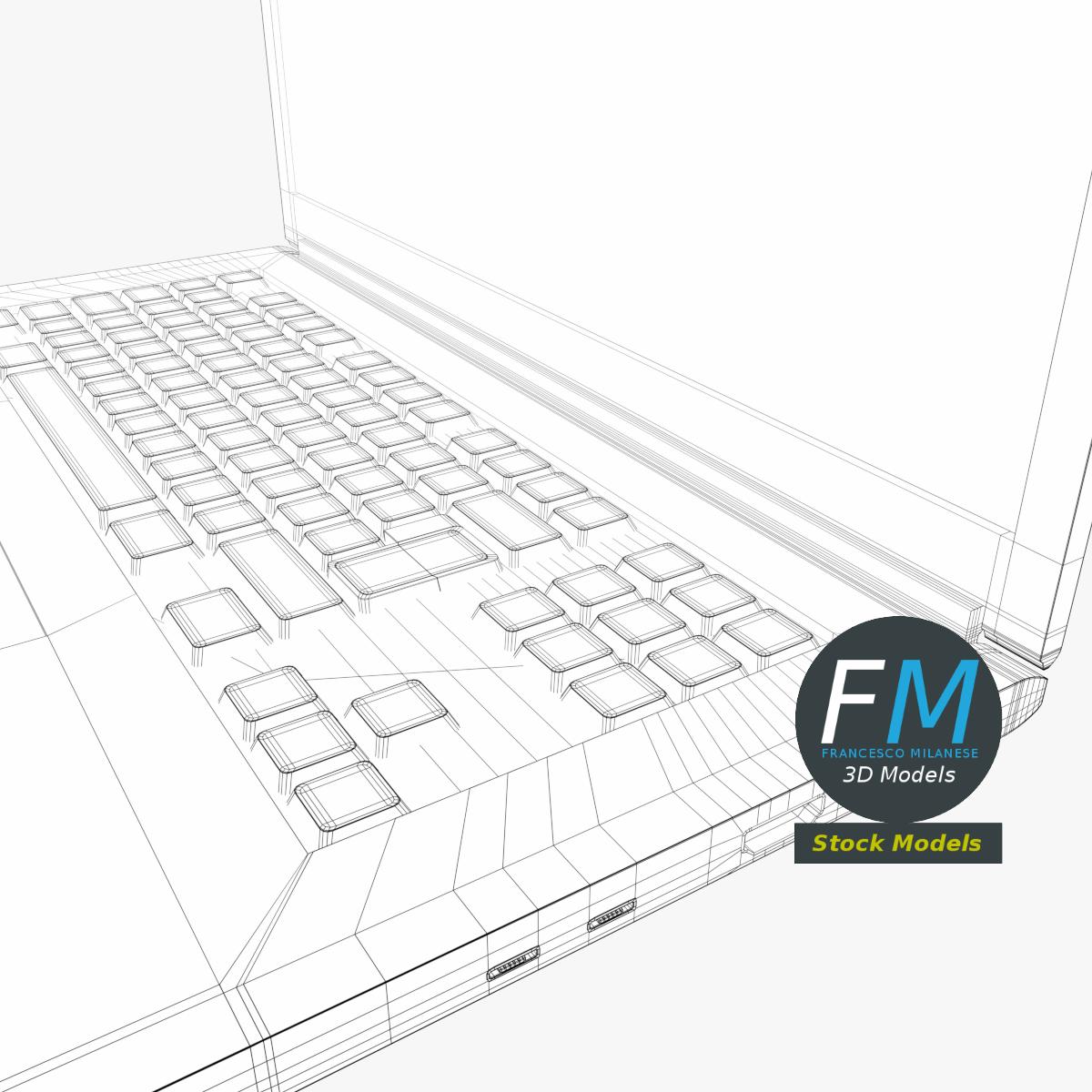 3D-Modell - Schlanker Laptop - 08