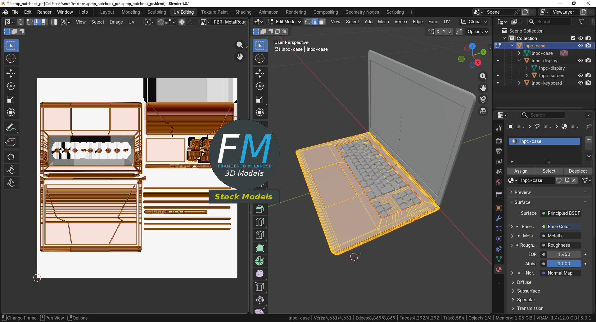 3D-Modell - Schlanker Laptop - 10