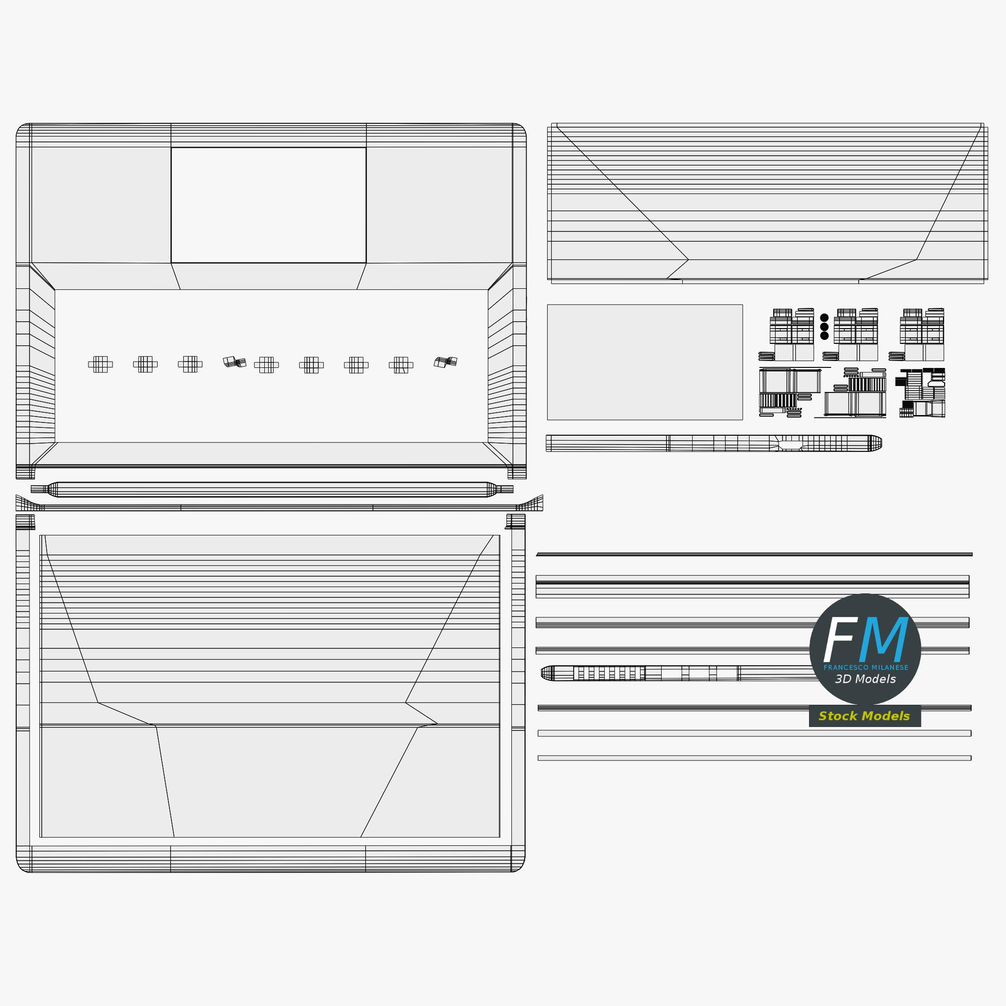3D-Modell - Schlanker Laptop - 11
