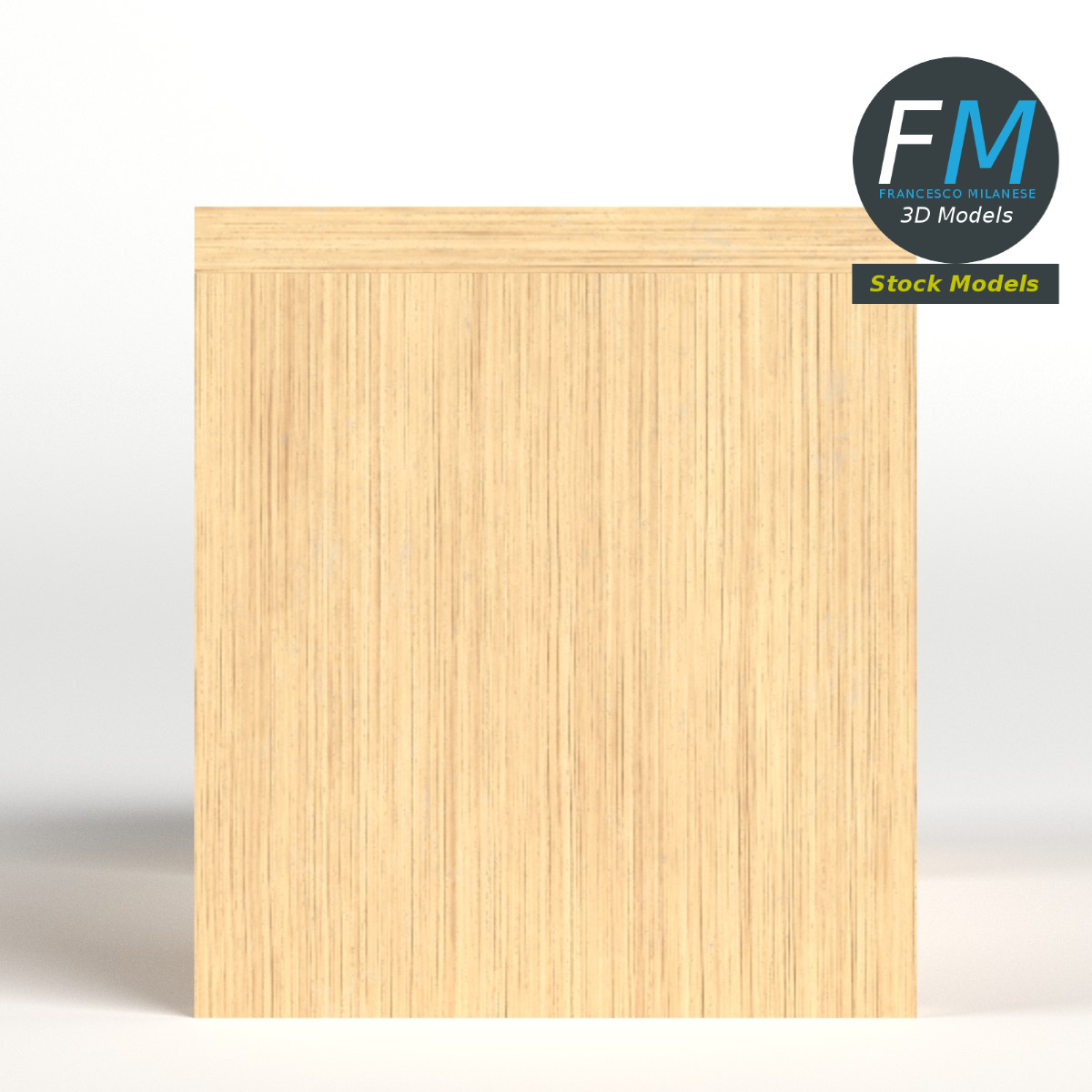 3D-Modell - Großer Holzschreibtisch - 04