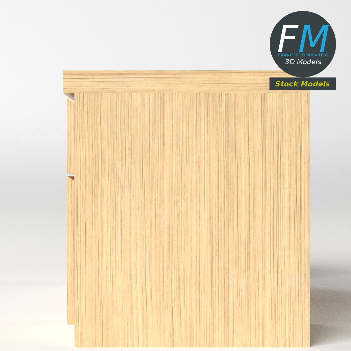 3D-Modell - Großer Holzschreibtisch - 05