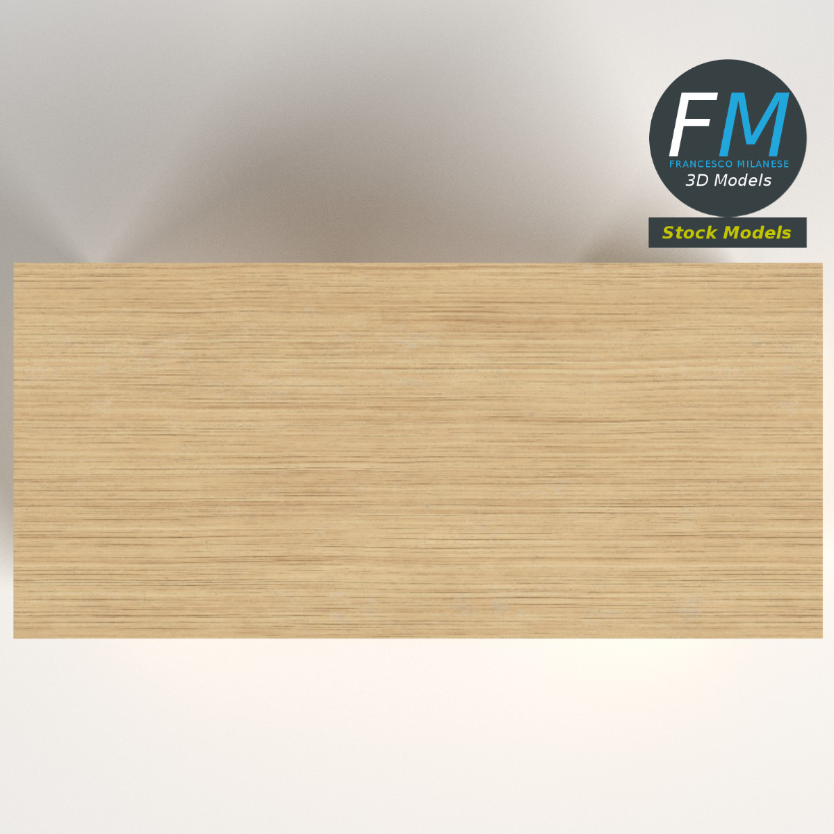 3D-Modell - Großer Holzschreibtisch - 06