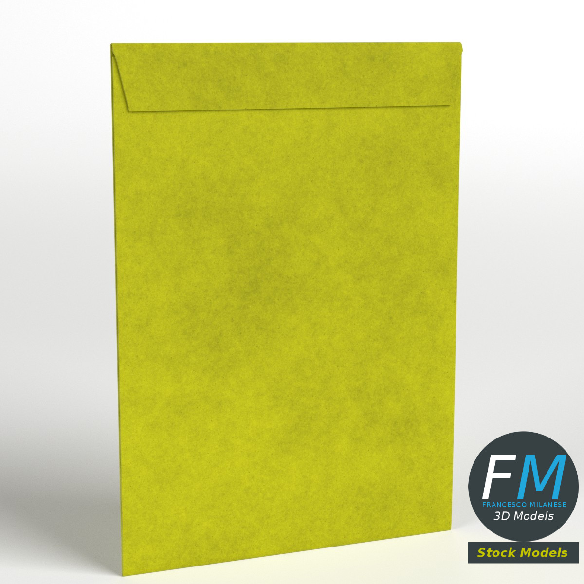 3D-Modell - Großer Gelber Briefumschlag - 01