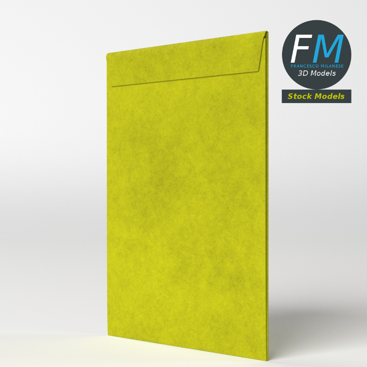 3D-Modell - Großer Gelber Briefumschlag - 05