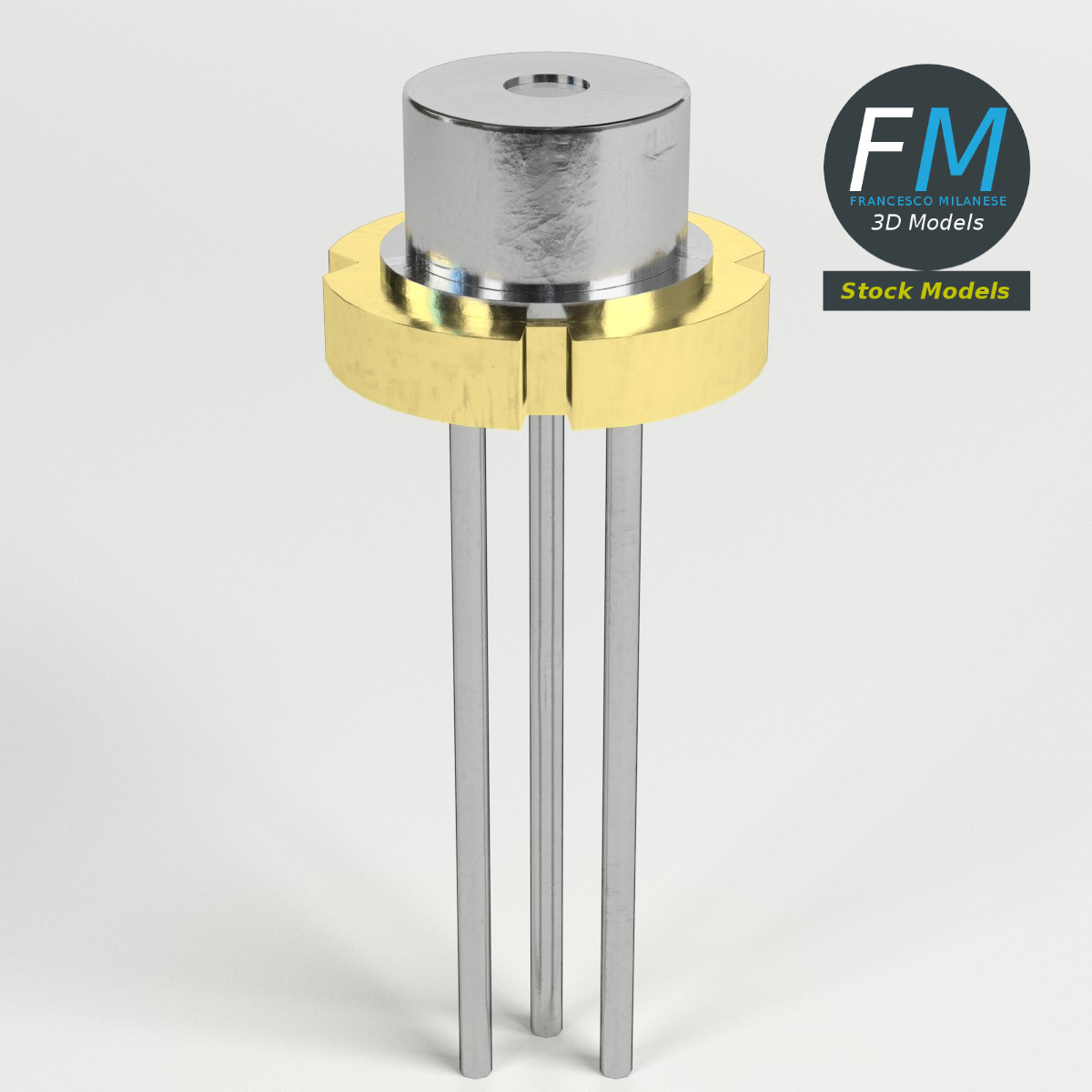 3D-Modell - Laserdiode mit Linse - 01